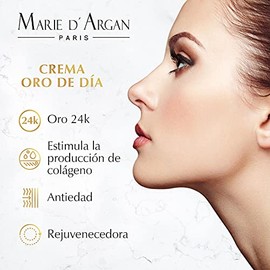 Dúo Hidratante Facial Crema Oro Día Noche 24k Colágeno Marino Péptidos Reafirmante Todo Tipo Piel Marie Argan