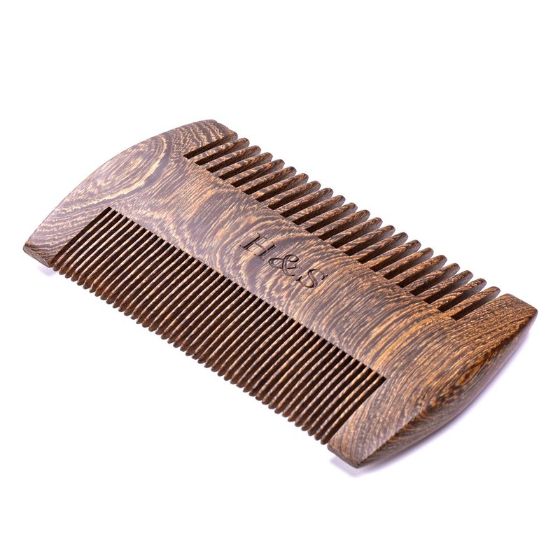 H&S Wooden Beard Comb Anti Static Moustache Pocket Comb Wood