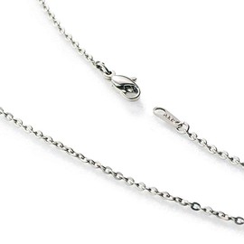 Leger Chain Necklace, Titanium, 15.0 - 31.5 inches (38 - 80 cm), Width 0.08 inches (2.0 mm), Azuki Bean Type, Made in Japan, Hypoallergenic, A, Titanium