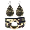 Bmpzery Camo Earrings for Women & Men, Camouflage Bracelet &
