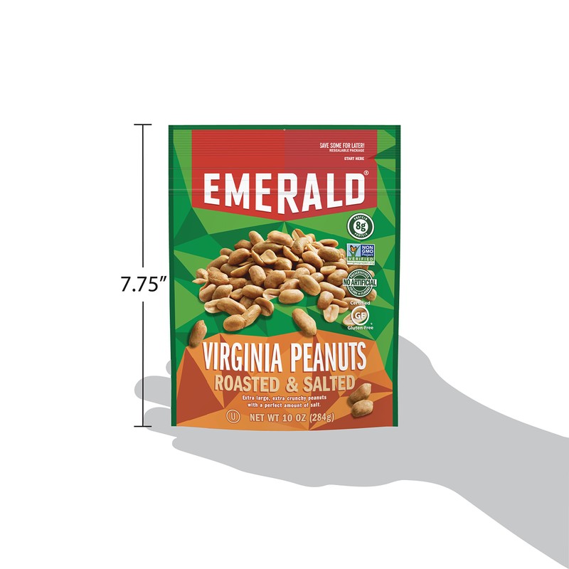 Emerald Nuts, Virginia Peanuts Roasted and Salted, 10 Ounce (Pack