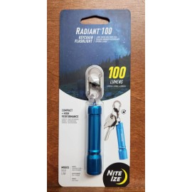 Nite Ize Radiant 100 Keychain Flashlight, Compact EDC Light with S-Biner, Blue