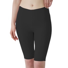 Gunze Kireilabo Fitte Women's 5/4 Length Spats, Cotton Blend, Completely Non-Sewn Inner, New Black