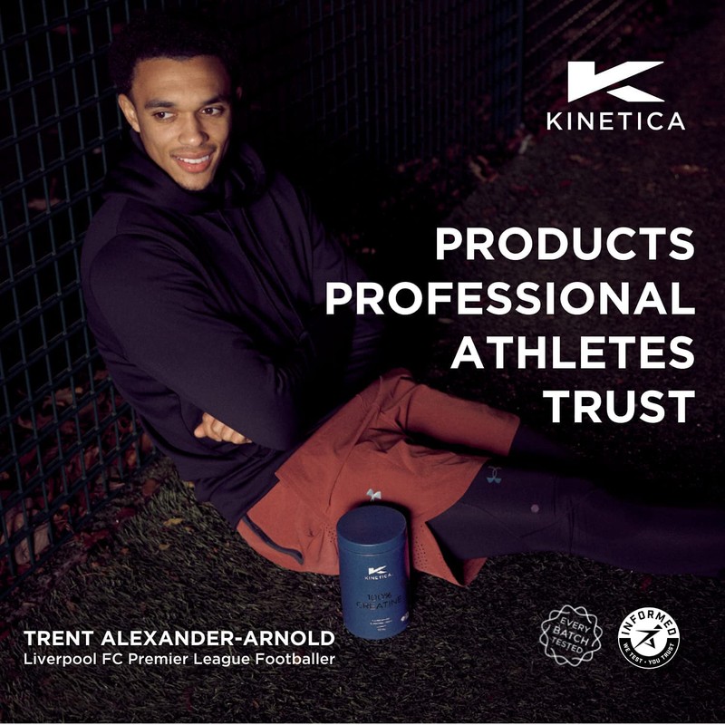 Kinetica 100% Creatine Monohydrate Powder, Gluten Free, Suitable for Vegans,