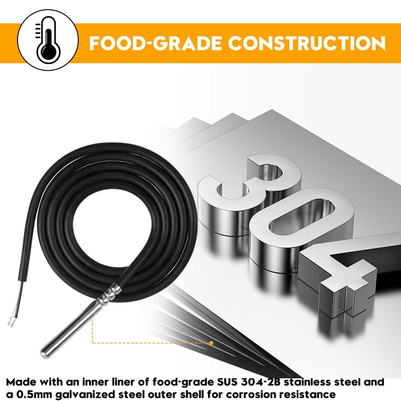 PT1000 Temperature Sensor Compatible with​ Solar Water Heater Controller, Replacement