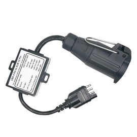 MACHSWON Trailer Adapter, 12V US to EU Trailer Light Converter Compatible with US Vehicles Using 4-pin Plug Connected to European 13-pin Flat Socket