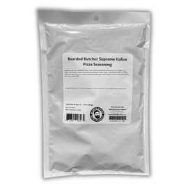 Bearded Butchers Supreme Italian Pizza Seasoning, Case of 12 (18 oz) – For Up to 25 lbs of Meat – Perfect for Bratwurst, Snack Sticks, Burgers, and Pepperoni – Includes Parmesan, Tomato, Garlic, and Bell Pepper (12 Pack)
