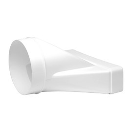 220 x 55 mm / 22 x 5.5 cm Rectangular Pipe Connector for Round Pipe - 125 mm / 12.5 cm - Connection - Ventilation System, Heating, Cooling - Ventilation Element for Limited Space