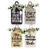 decalmile 4 pieces Kitchen Wooden Hanging Signs Rustic Wood Bar