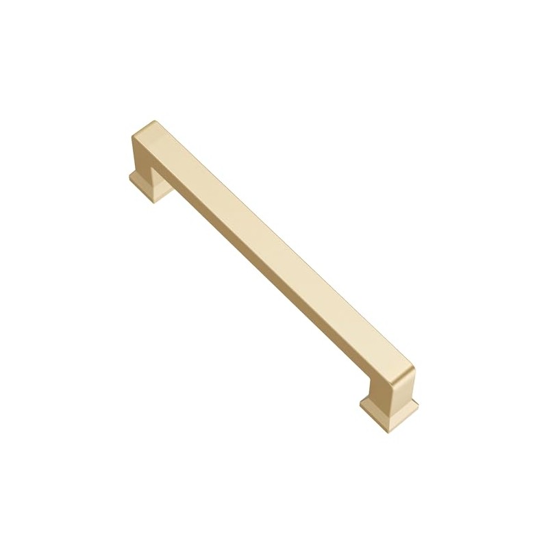 Alzassbg 10 Pack Brushed Gold Cabinet Pulls, 5 Inch(127mm) Hole