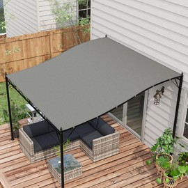 Outsunny Pergola Shade Cover, Pergola Canopy Replacement with Drainage Holes, for 9.75' x 9.75' Pergola (Outsunny 84C-038 Series), Dark Gray