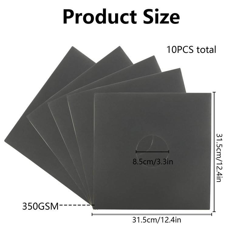 Oungy 10 PCS 12" Vinyl Record Sleeves 350GSM Blank Album