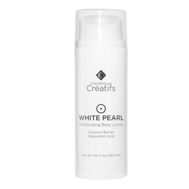 Cosmétiques Créatifs White Pearl Moisturizing Body Lotion with Coconut Butter and Hyaluronic Acid, 3.4 fl. oz.