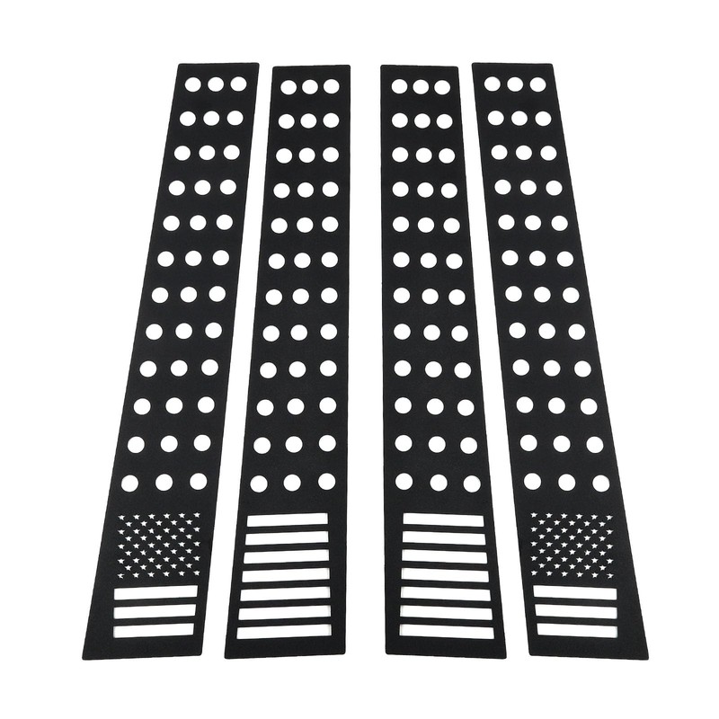 4pcs Aluminum Alloy American Flag Pillar Post Panel Trim for