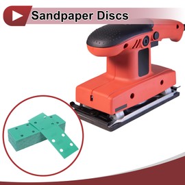 HEROFFIX 50 Pcs Sanding Discs Wet Dry Waterproof Hook & Loop Sandpaper for Woodworking, Automotive Refinishing 7.80"x2.76" 8 Hole 800 Grit Green White Corundum