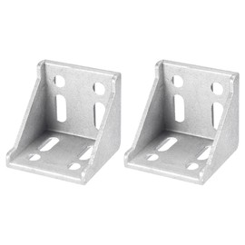 uxcell 2Pcs Inside Corner Bracket Gusset, 57x57x59mm 6060 Angle Connectors for 3060/6060 Series Aluminum Extrusion Profile Silver