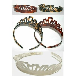 Charles Wahba Princess Crown Headband Marbled Pearl Tortoise Queen Girls Tiara Made in France - Set of 2 Colors