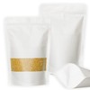 SumDirect 50Pcs White Kraft Zip Lock Stand Up Bolsas de