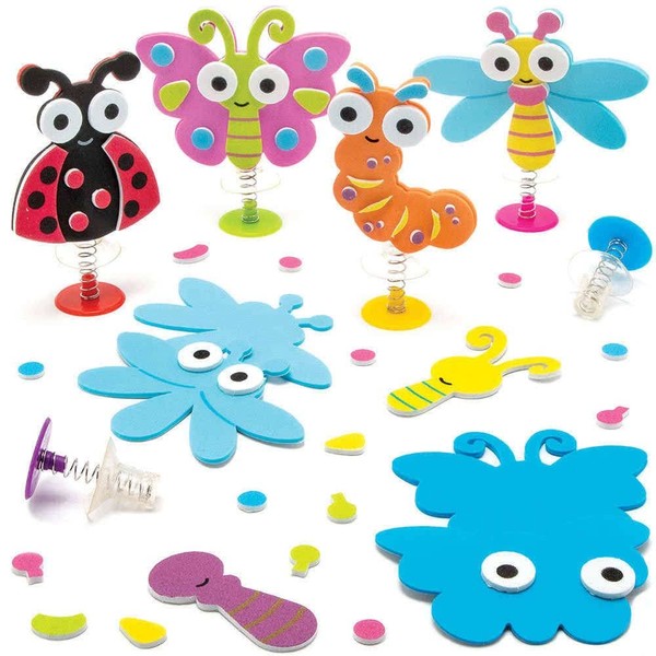 Baker Ross FC719 Bug Jump-Up Kits - Pack of 6, Party Bag Fillers for Kids, Boys Crafting Kids Crafting Toys