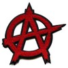 Red Anarchy Symbol Patch Rebel Alternative Protest Embroidered Iron On