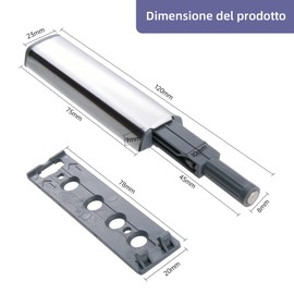 Pressure Door Opener, Magnetic Push to Open Door Opener, Pressure Door Opener, Cabinet Door Damper for Furniture, Doors, Drawers for Soft Close Retrofitting (Pack of 6)