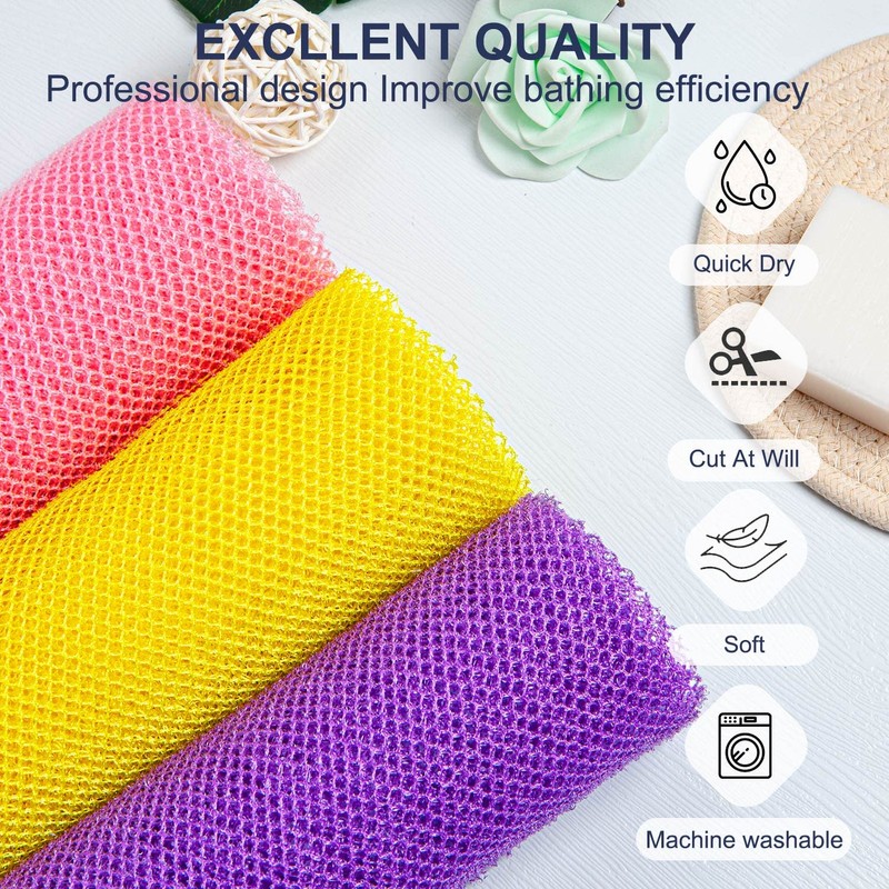 GIGULES, 3 Pieces African Net Bath Sponge African Exfoliating African