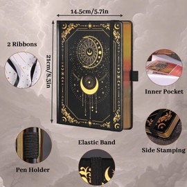 TIEFOSSI Ruled Journal for Men and Women Hardback A5 Ruled College Notebook 316 Numbered Pages for Writing Daily Journal for Work School Notes