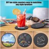 6 Pack Square Slate Drink Coasters, VIBRATITE 4 Inch Black