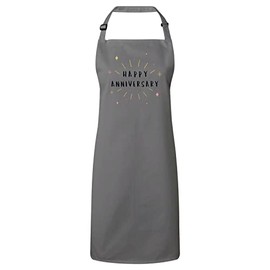 Fabulous Happy Anniversary Wedding Celebration Gift Ideas Couple Marriage Premium Kitchen Apron, gray