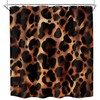 Leopard Tortoise Shell Print Shower Curtain Brown Cheetah Cat Fur