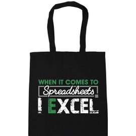 Hippowarehouse When it comes to spreadsheets I excel Tote Shopping Gym Beach Bag 42cm x38cm, 10 litres
