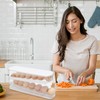 Egg Storage Fridge, 2 Layers Automatic Rolling Egg Holder Fridge