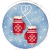 Mittens Cross Stitch Kit with DMC Threads & Fabric, Cozy