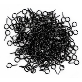 IDEALSV Black 200 Pcs Eyes Screw Hooks 1 Inch Screw in Hooks Jewelry Metal Ring