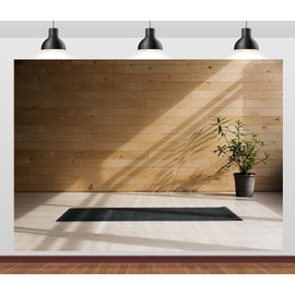 CORFOTO 5x3ft Yoga Interior Backdrop Healthy Lifestyle Yoga Mat Wooden Wall Photography Background Adult Artistic Portrait Wallpaper Photo Booth Studios Props, N2-A21384-53