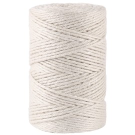 Vivifying 3mm White Twine, 328 Feet 3Ply Natural Jute Twine String for Crafts, Wedding Decoration, Arts, Gift Wrapping, Packing and Hanging
