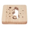Wooden 3D LED Light Hollow Seahorse Pattern USB Power Supply