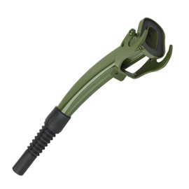 Steel Spout with Rubber Spout - Green Rigid Metal Design, Designed for Jerry Cans, 21cm Large Heavy Duty Metal Spout