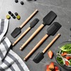 Black Silicone Spatula Set, Food Grade Rubber Spatula-5 Piece Nonstick