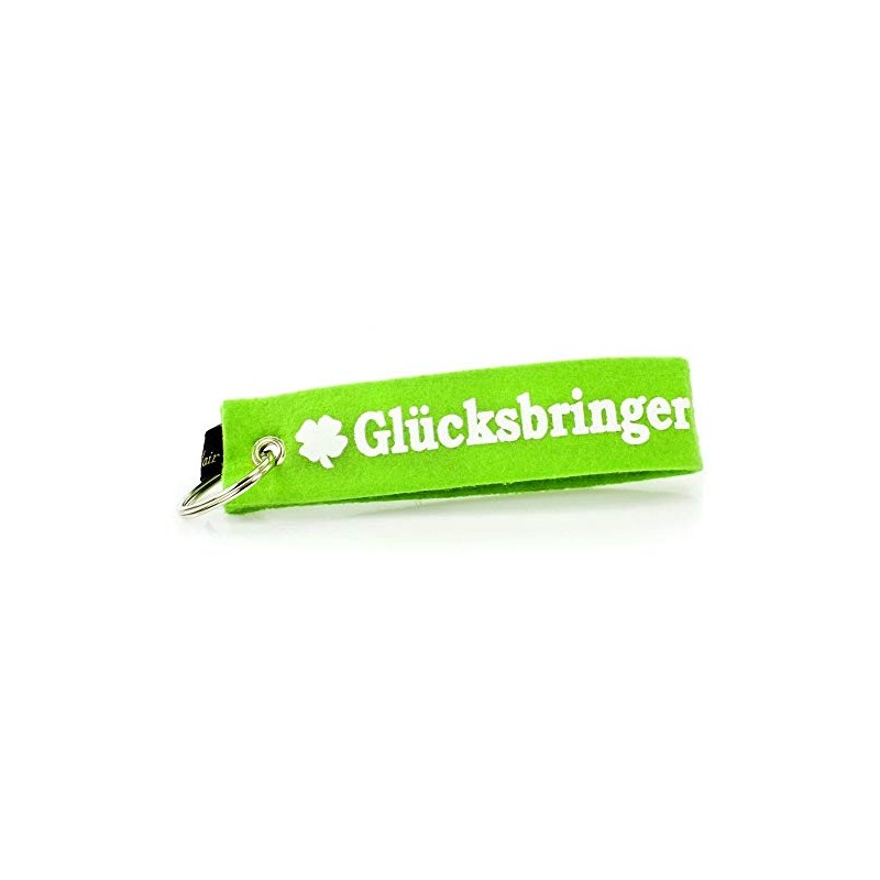 Luxflair Felt Key Ring Lucky Charm with Clover Leaf Lanyard