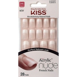 NEW KISS SALON ACRYLIC NUDE NAILS - CASHMERE (KAN03) - MEDIUM LENGTH