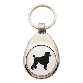 Huuraa Keyring Poodle Silhouette Gift Shopping Trolley Token Poodle Gift Idea, metal, Unit size