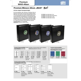 2 x SAFE 7395 Premium Coin Sleeves – Coin Sheets – Supplementary Sheets + Black ZWL for 5 Complete Euro Coin Sets of 1, 2, 5, 10, 20, 50 Cent & 1, 2 Euro Coins