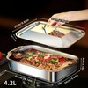 Stainless Steel Baking Pan with Lid, 1 Count Non-stick Rectangular