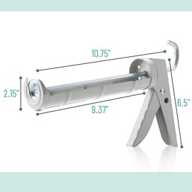 Bates- Caulking Gun, 10:1 Thrust Ratio, White, Caulking Tool Gun, Caulk Gun No Drip, Hand Caulking Guns, Silicone Gun, Caulking Gun Tool, No Drip Caulk Gun, Caulk Guns, Caulking Gun Dripless