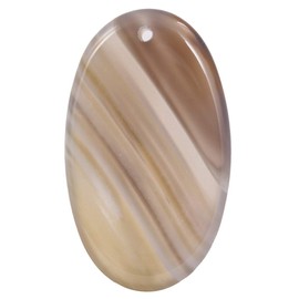 mookaitedecor Natural Agate Thumb Stone Pendant, Gemstone Massage Stone with Cavity, Worry Stone for Healing Reiki, Size Approx. 49 x 27 x 6 mm