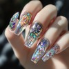 Stained Glass Windows Press on Nails Medium Ballet Shaped Full