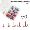 UperUper 200 Pack Fishing Treble Hooks Kit High Carbon Steel