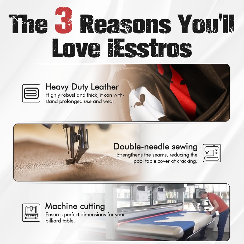 iEsstros 6.5ft Pool Table Cover 6.5 Feet Billiard Table Covers