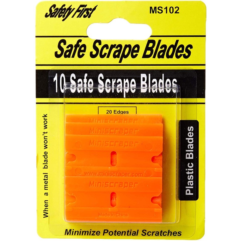 MINISCRAPER 10 Plastic Double Edged Razor Blades and EZ X